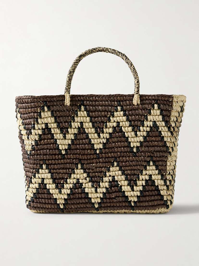 SENSI STUDIO Canasta Striped Straw Tote