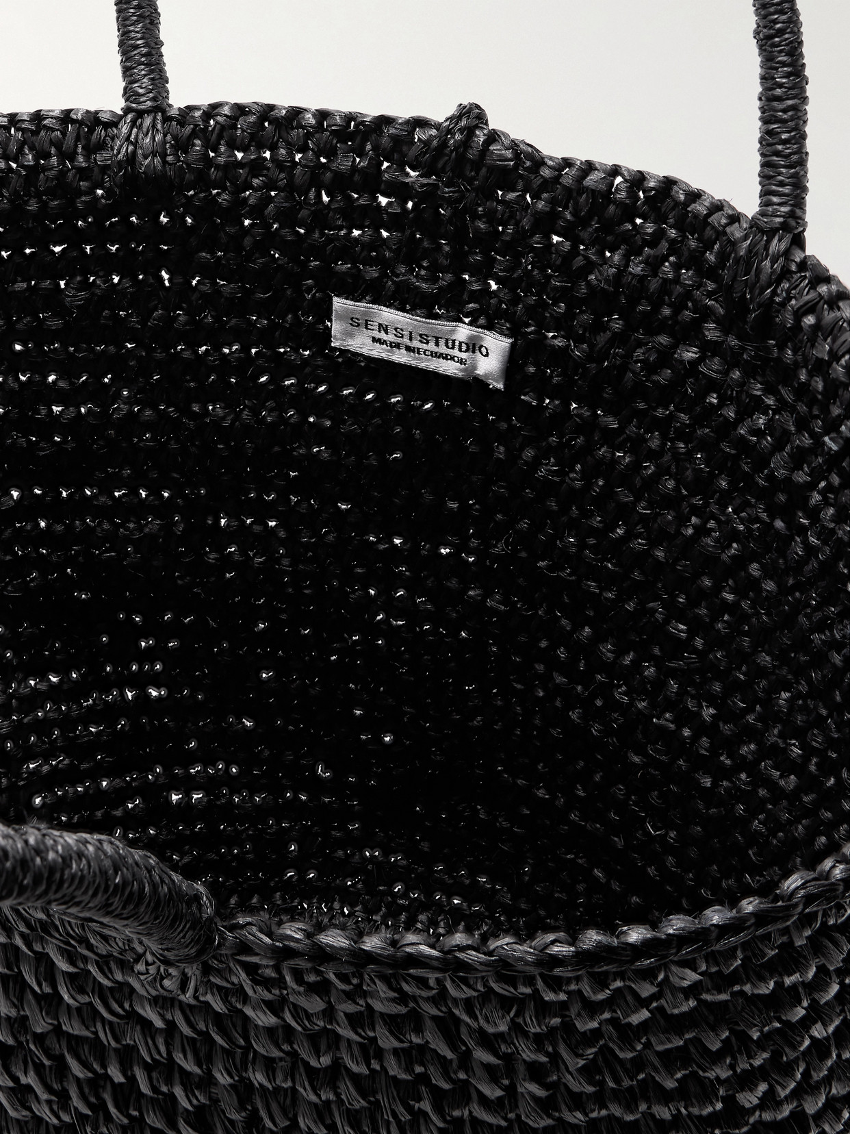 Sensi Studio Large Straw Tote In Black