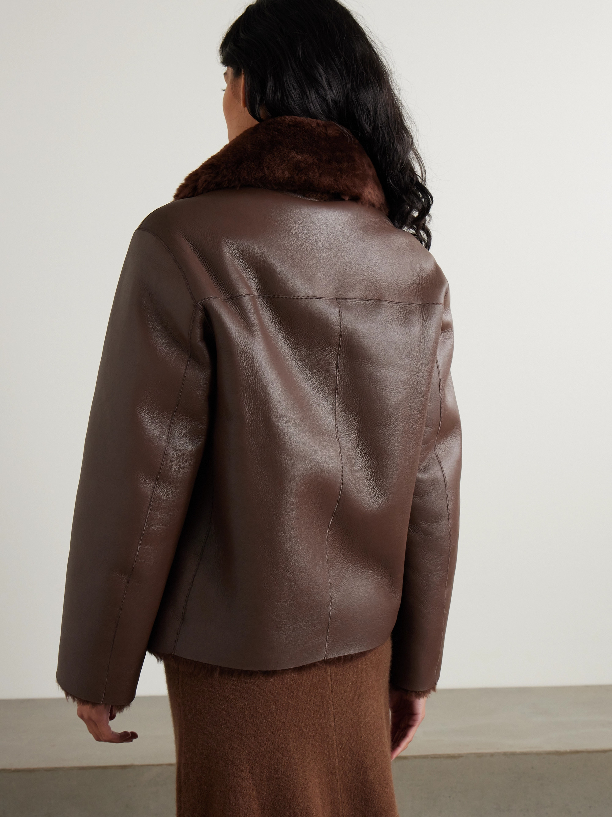 JOSEPH Calla double-breasted shearling coat