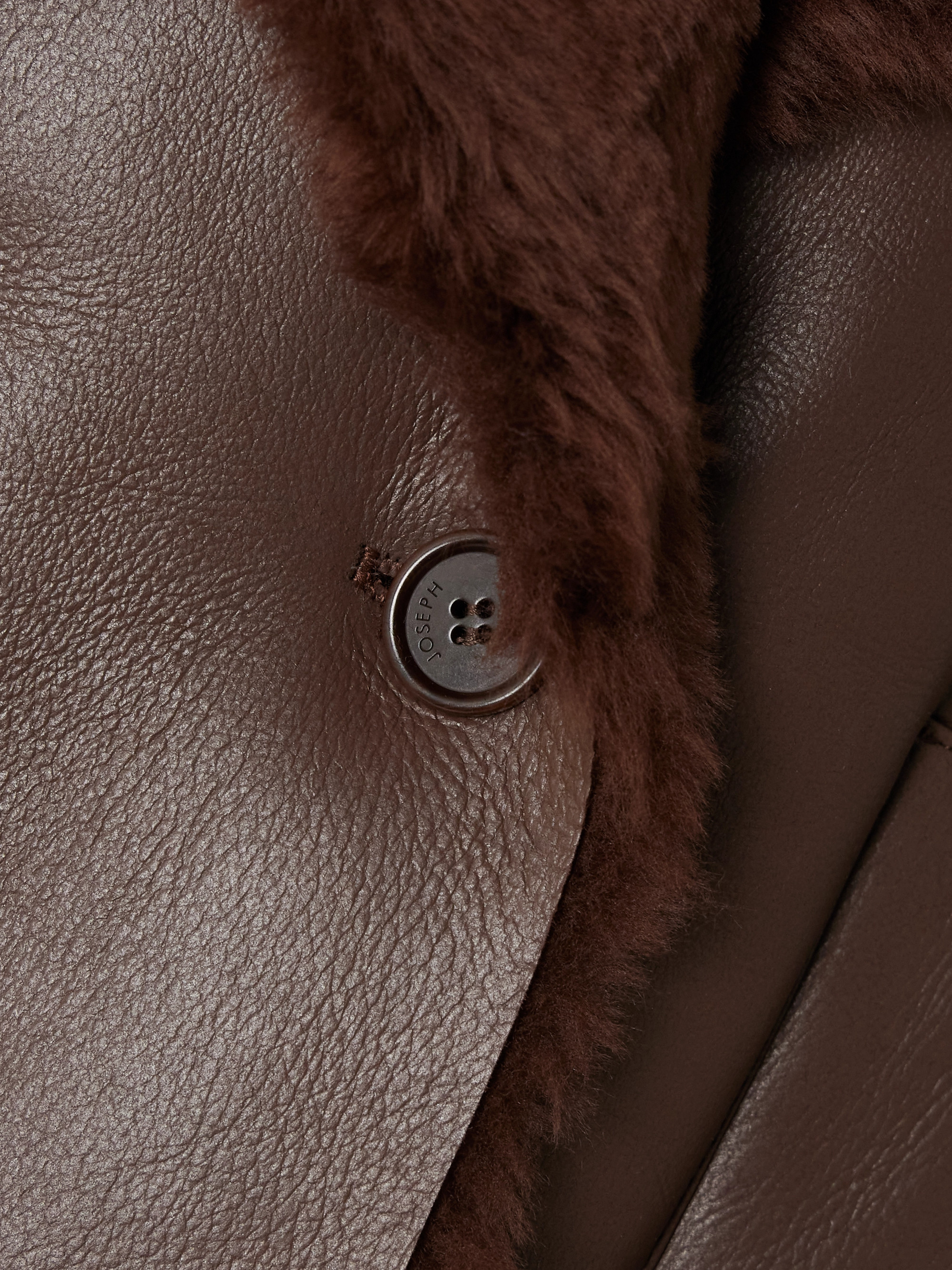 JOSEPH Calla double-breasted shearling coat