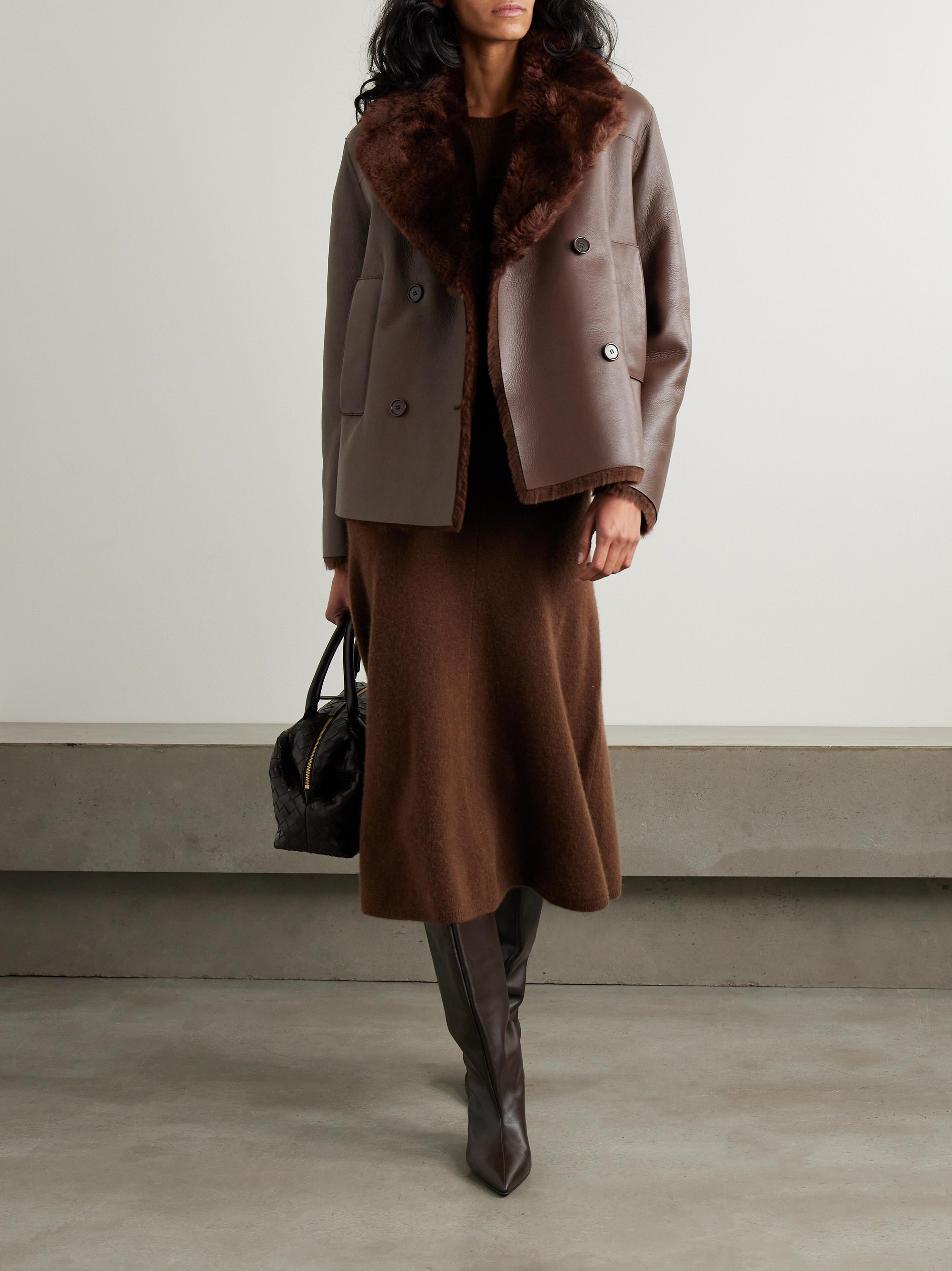 JOSEPH Calla double-breasted shearling coat
