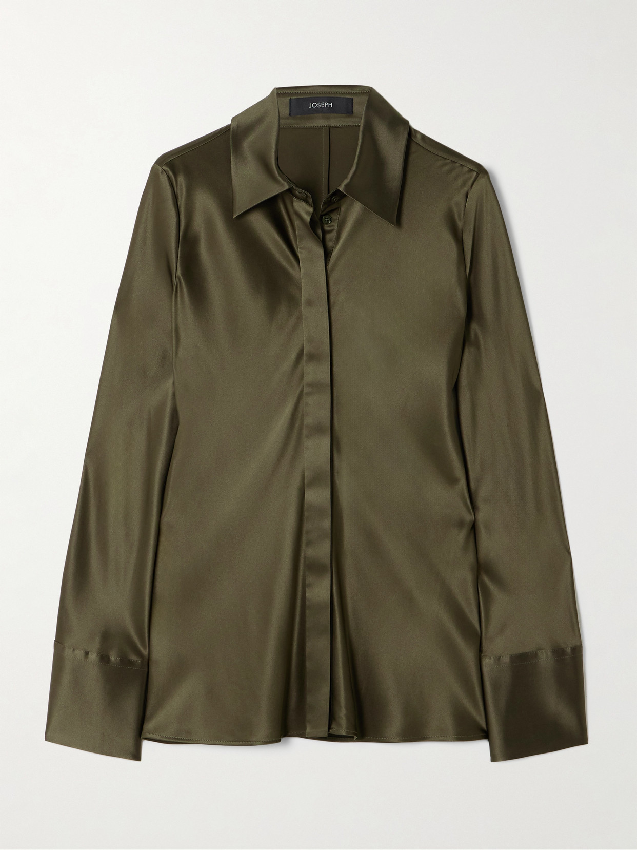 Joseph Brunel Silk-satin Shirt In Green