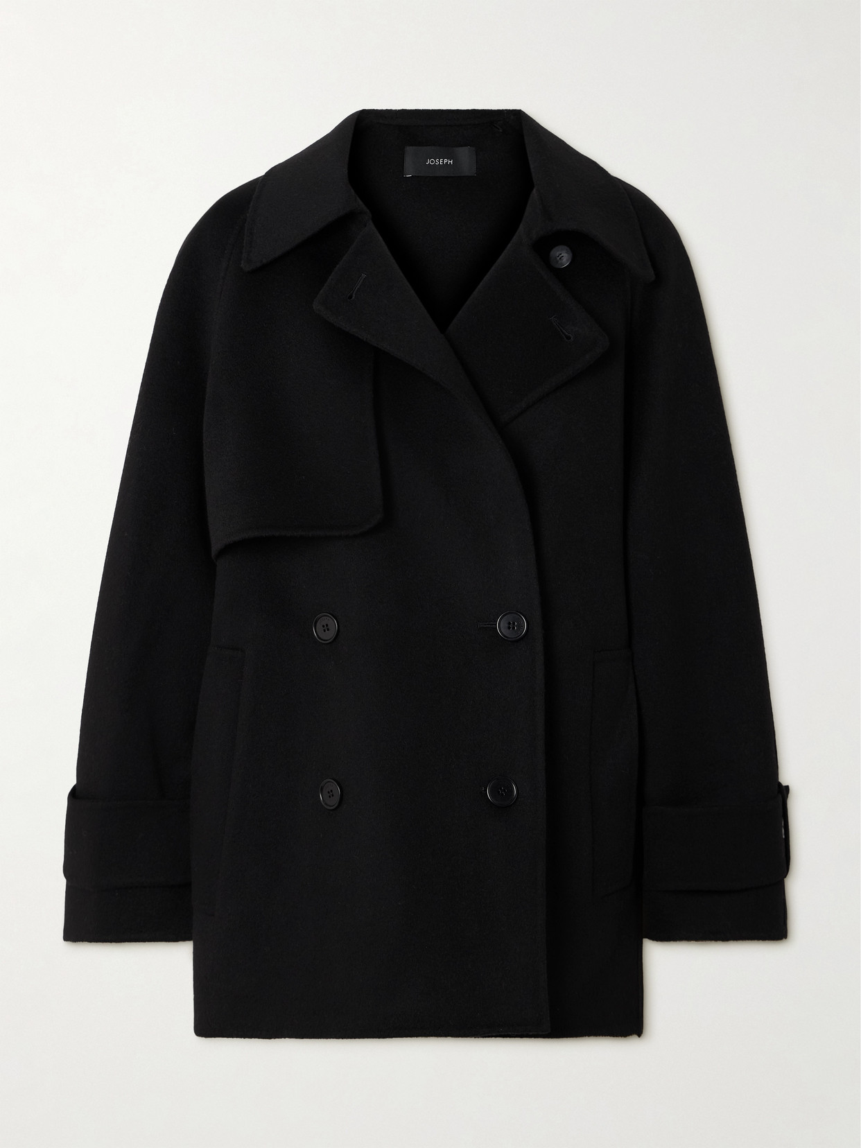 Joseph Marne Double-breasted Wool And Cashmere-blend Coat In Black