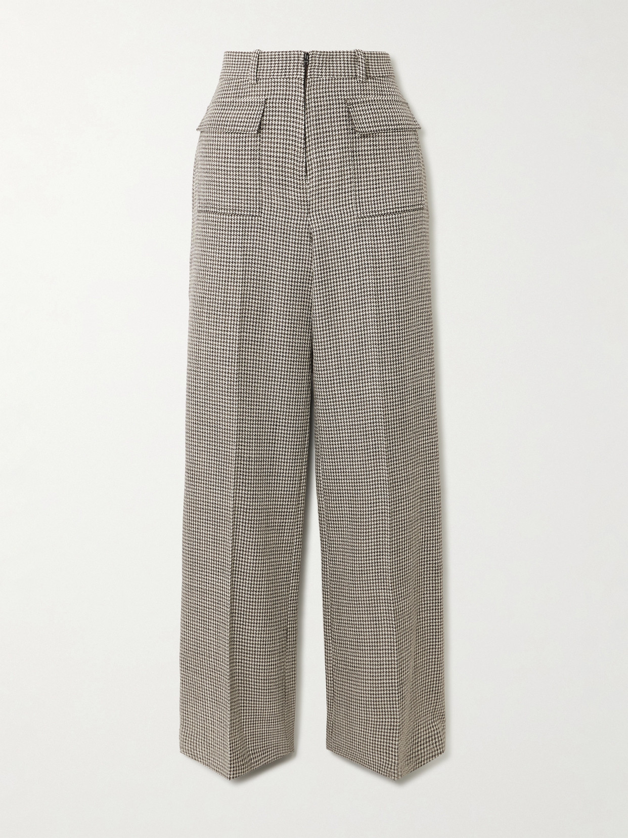 Joseph Laumiere Houndstooth Wool-blend Flared Pants In Gray