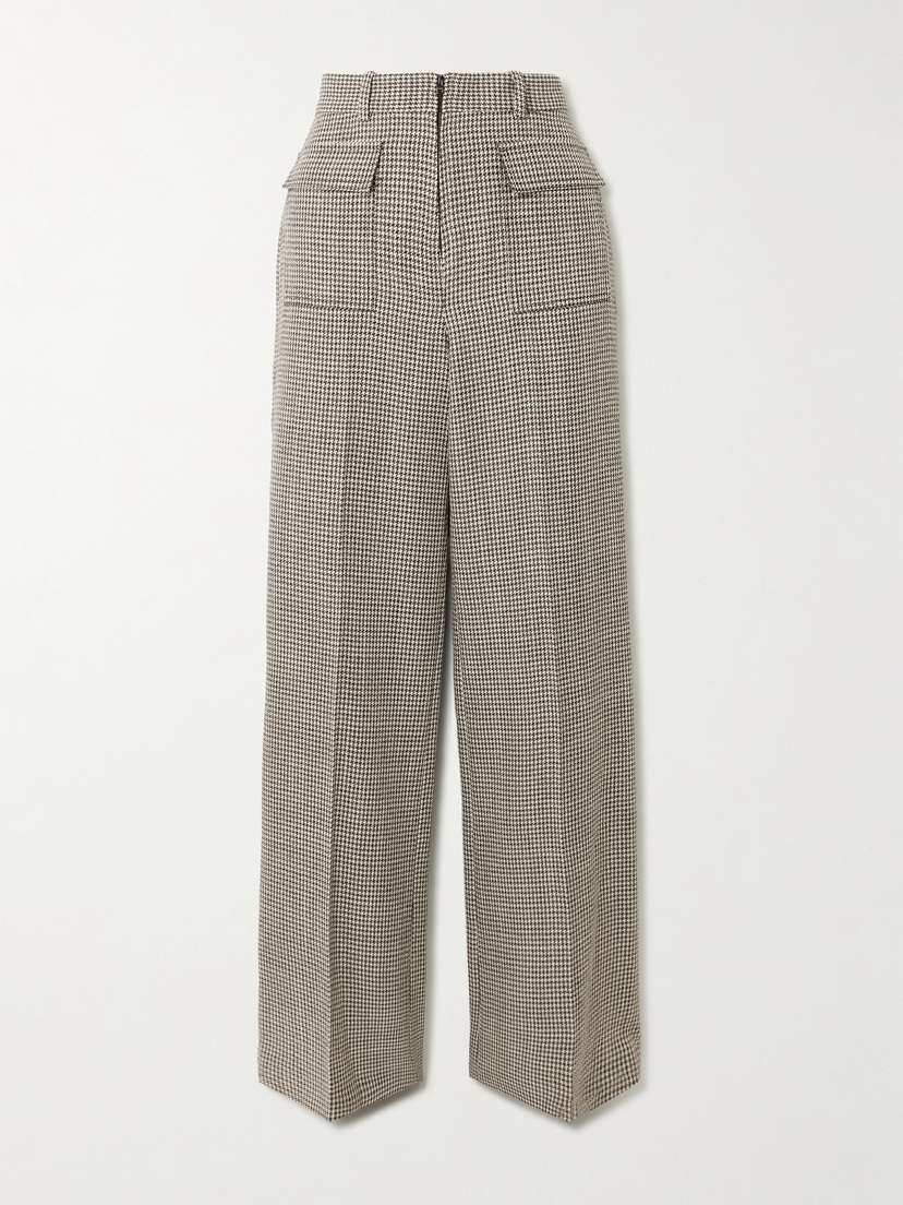 Joseph Laumiere Houndstooth Wool-blend Flared Pants