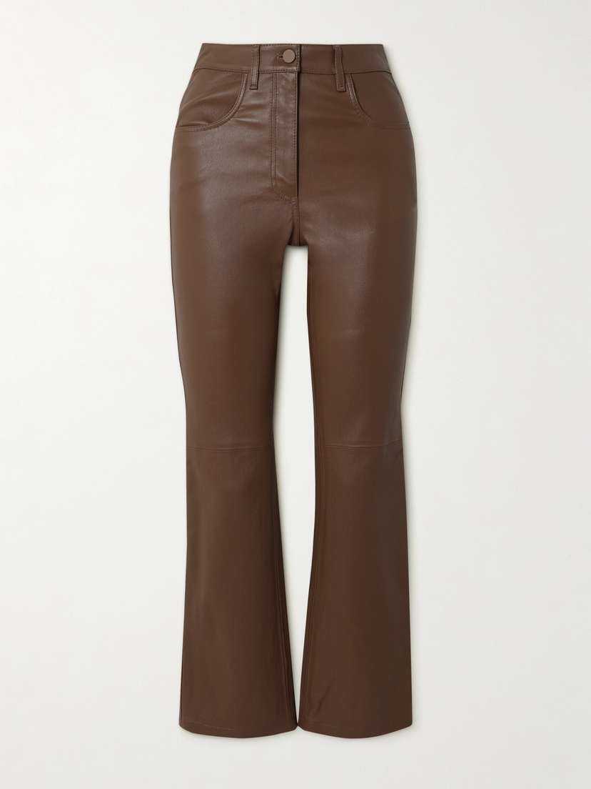 Joseph Duke Cropped Leather Flared Pants