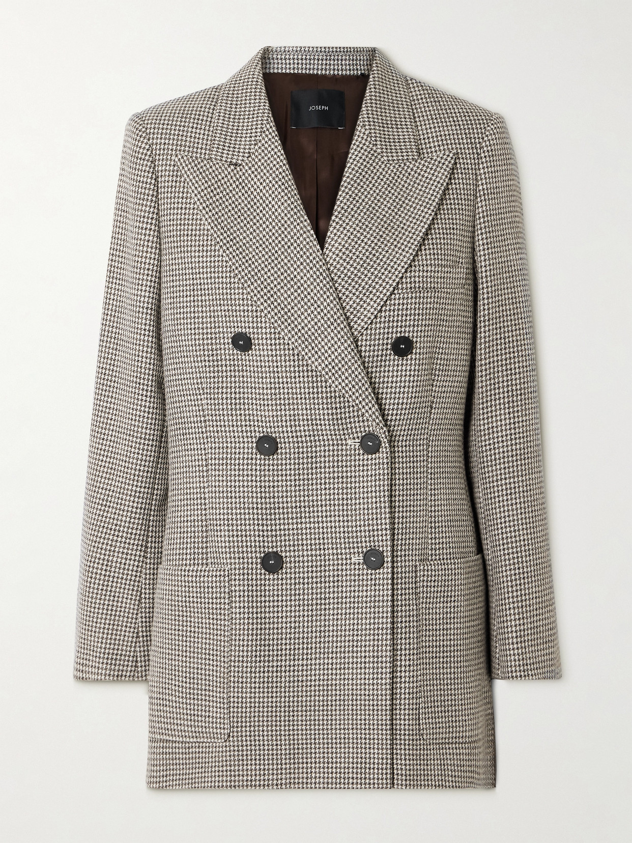 Joseph - Leandre Double-breasted Houndstooth Wool-blend Blazer - Gray