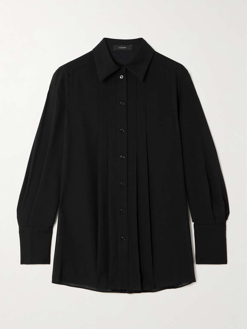 Joseph Lili Pintucked Wool-blend Voile Shirt