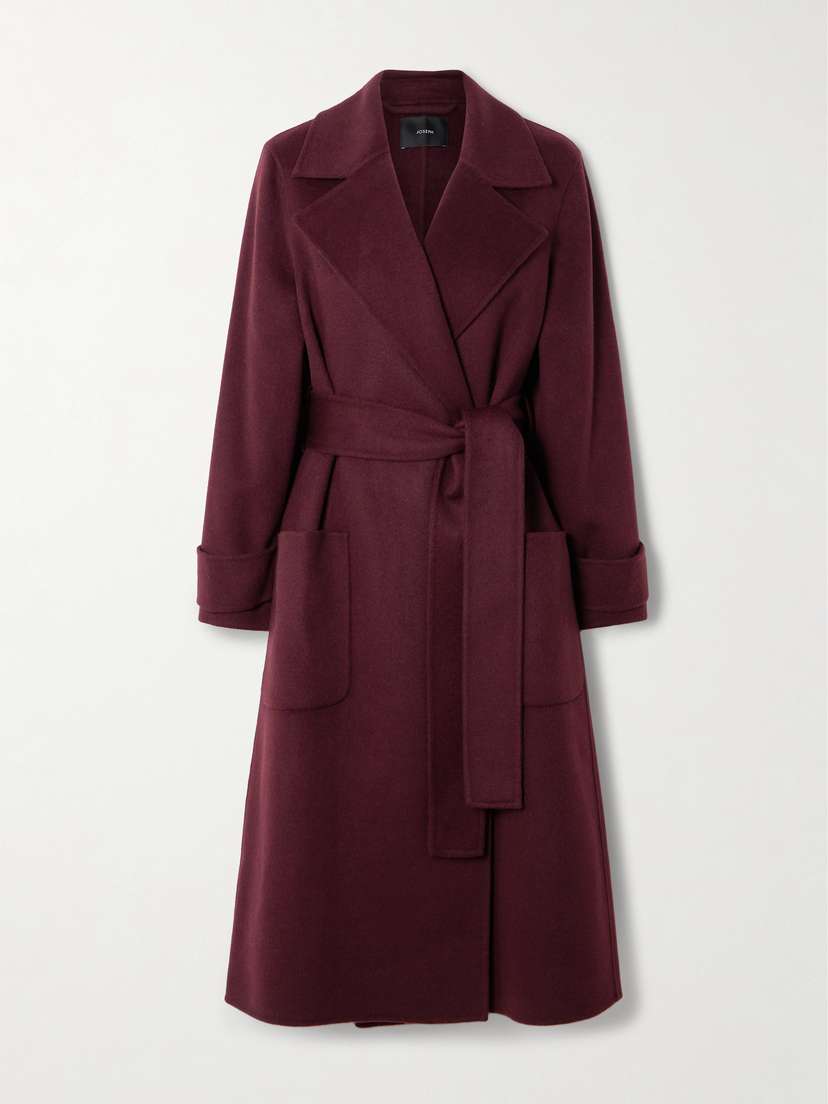 Joseph Arline Belted Double-breasted Wool And Cashmere-blend Coat