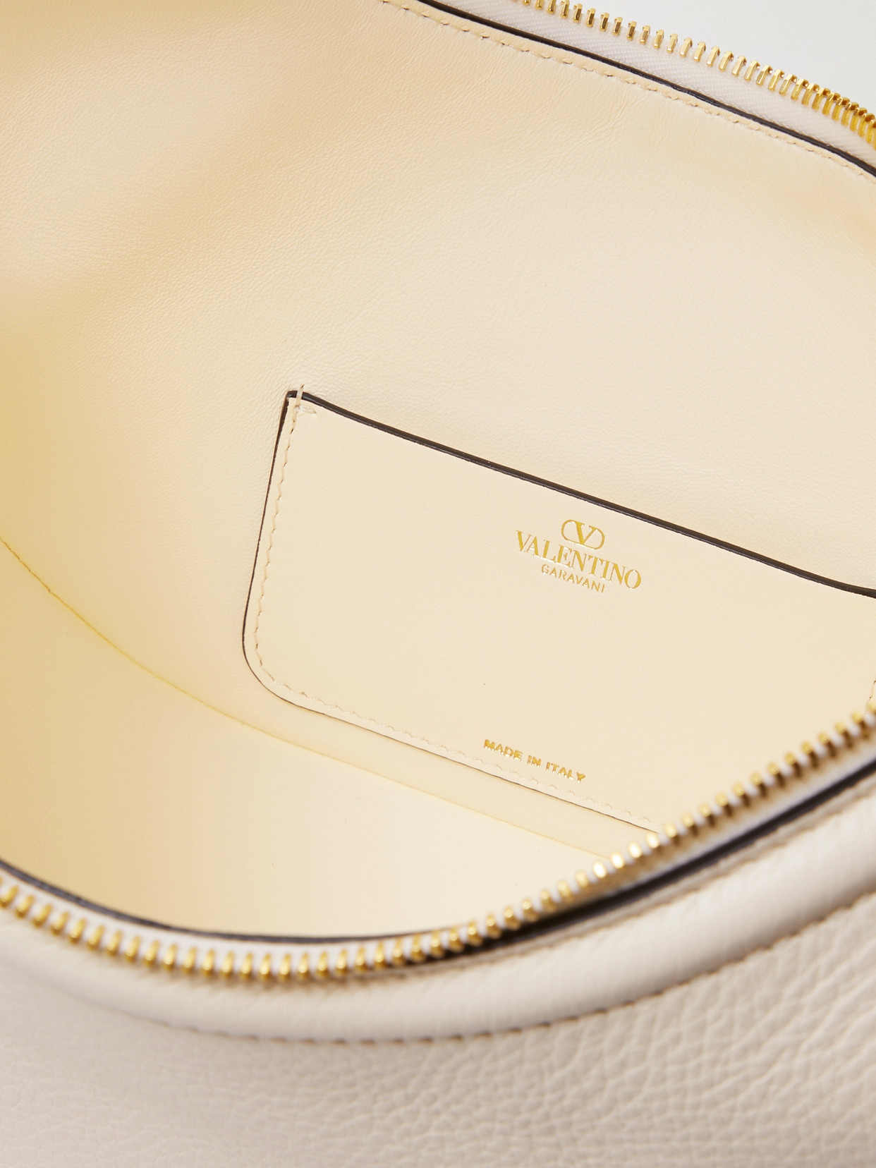 Valentino Vlogo Small Textured-leather Shoulder Bag In White
