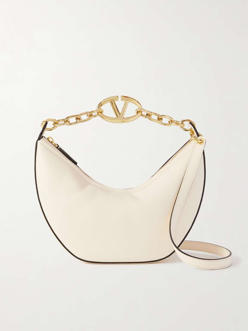 Valentino Garavani Vlogo Small Textured-leather Shoulder Bag