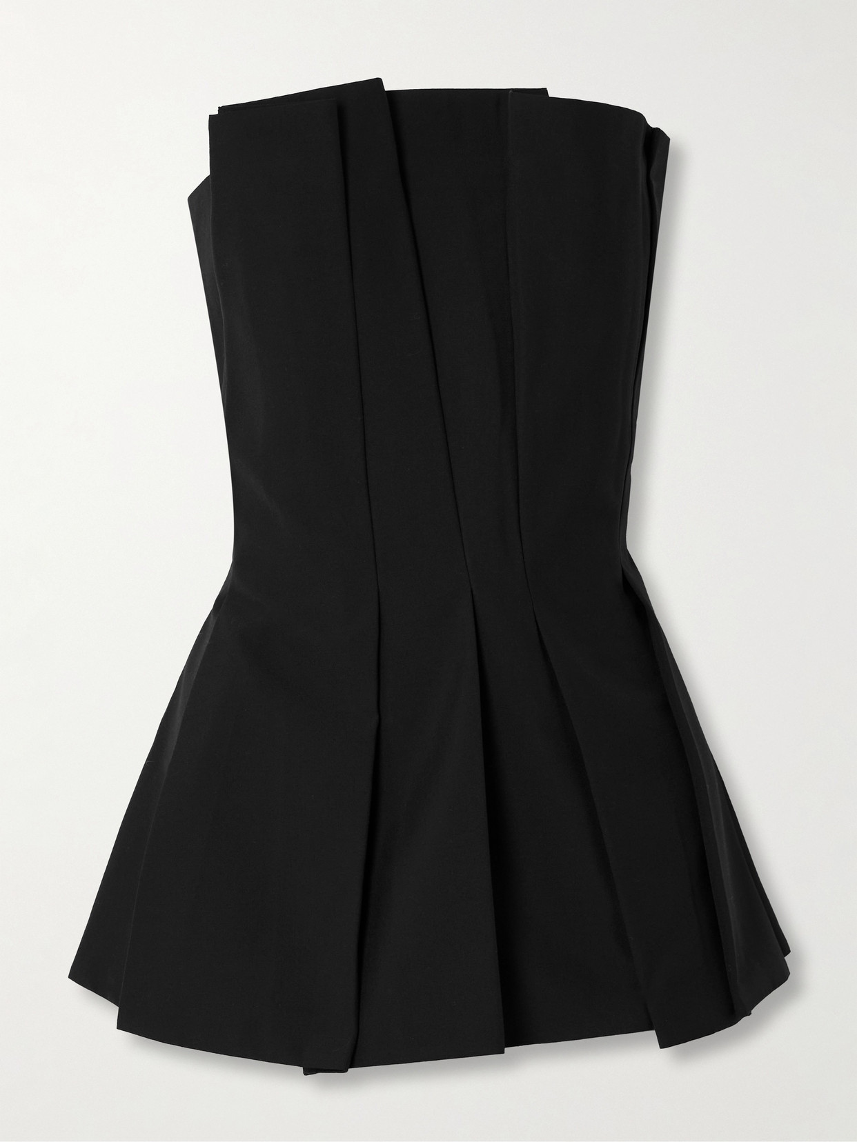 RÓHE - Tulip Strapless Pleated Wool-blend Top - Black