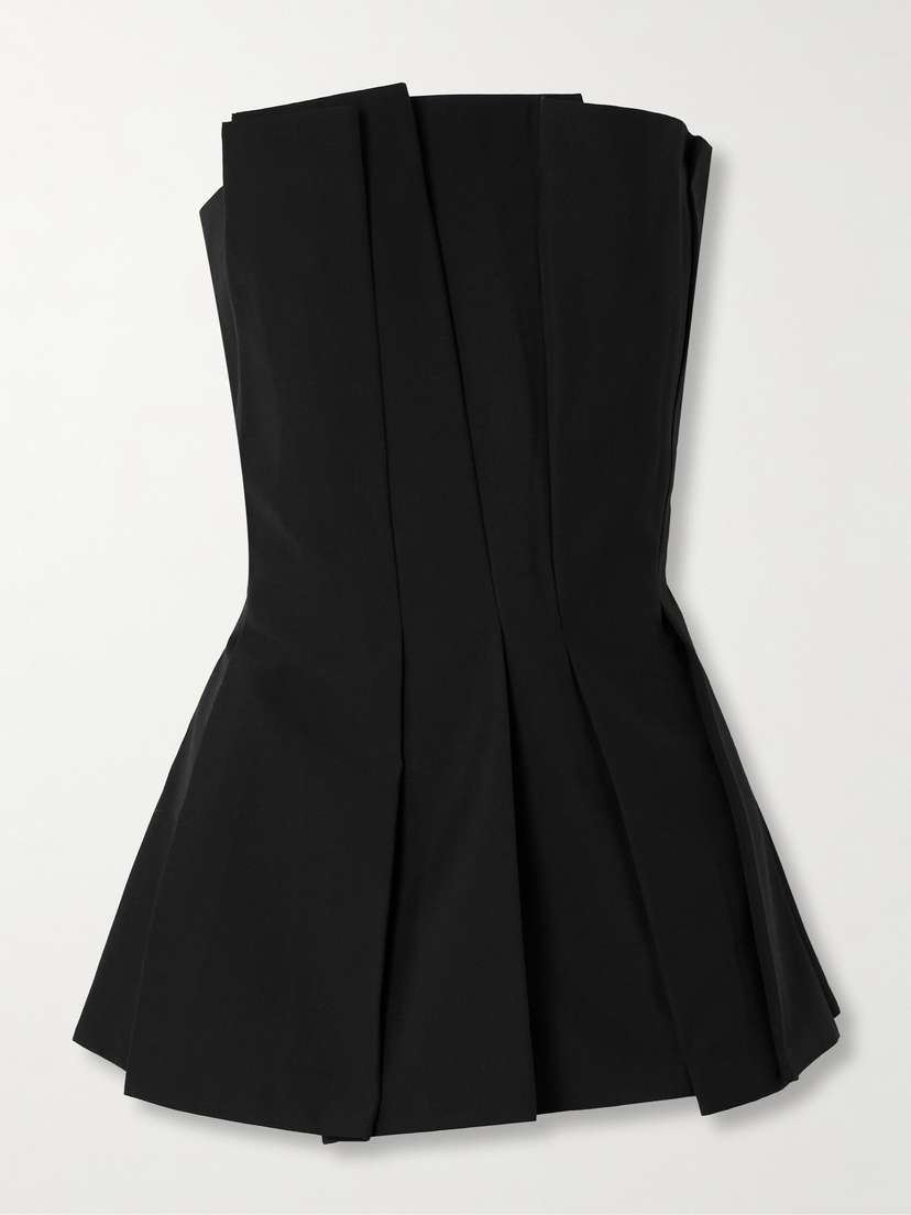 RÓHE Tulip Strapless Pleated Wool-blend Top