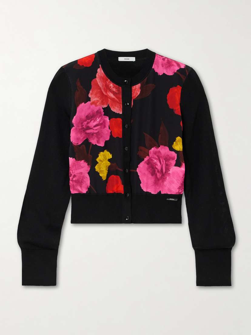 Erdem Floral-print Wool And Silk Cardigan