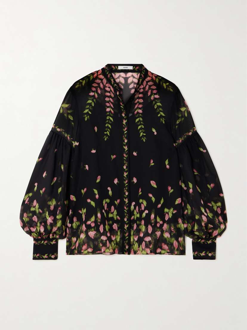 Erdem Floral-print Silk-chiffon Blouse