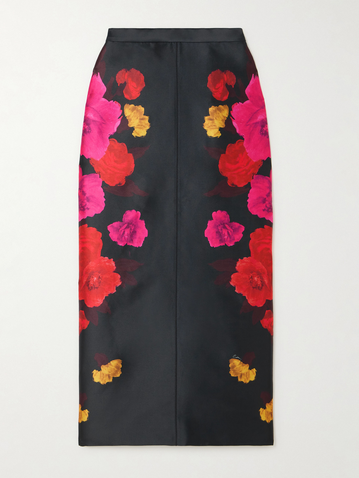 Erdem - Floral-print Cotton-blend Midi Skirt - Black