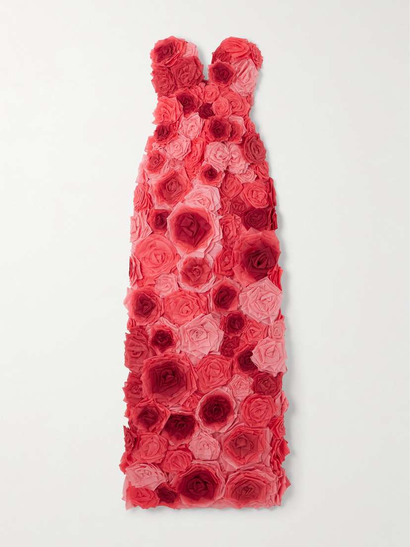 Erdem Embellished Off-the-shoulder Silk-chiffon Gown