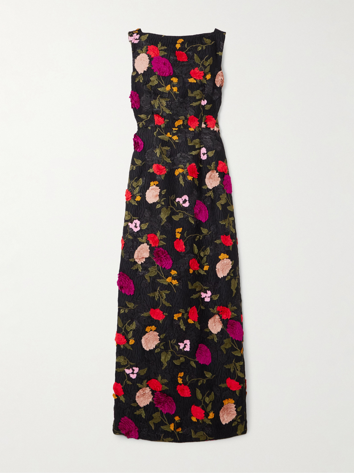 Erdem - Appliquéd Embroidered Metallic Cloqué Gown - Black