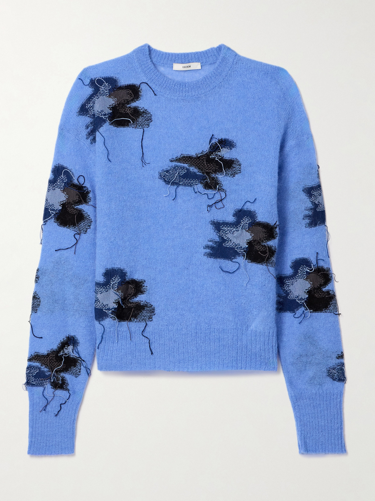Erdem - Intarsia Cotton-blend Sweater - Blue