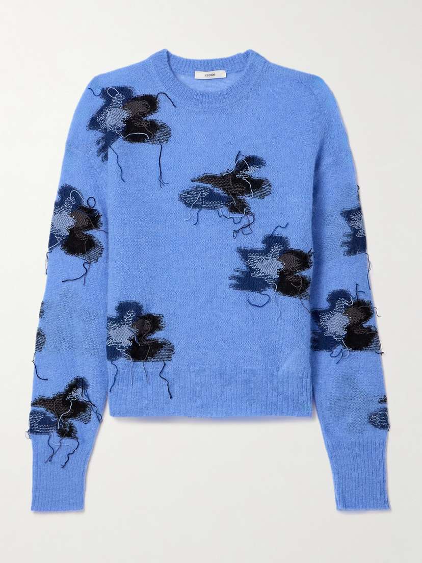 Erdem Intarsia Cotton-blend Sweater