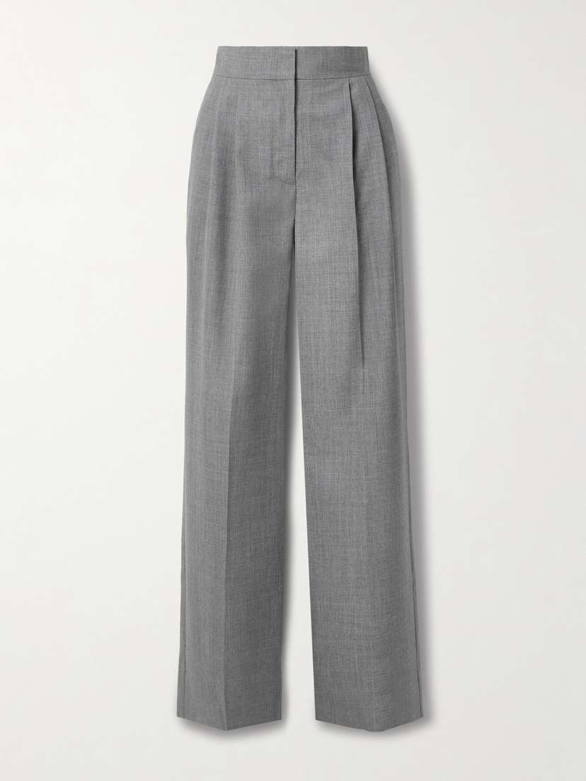 Erdem Pleated Wool Straight-leg Pants
