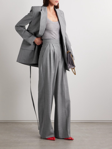 Erdem Pleated wool straight-leg pants