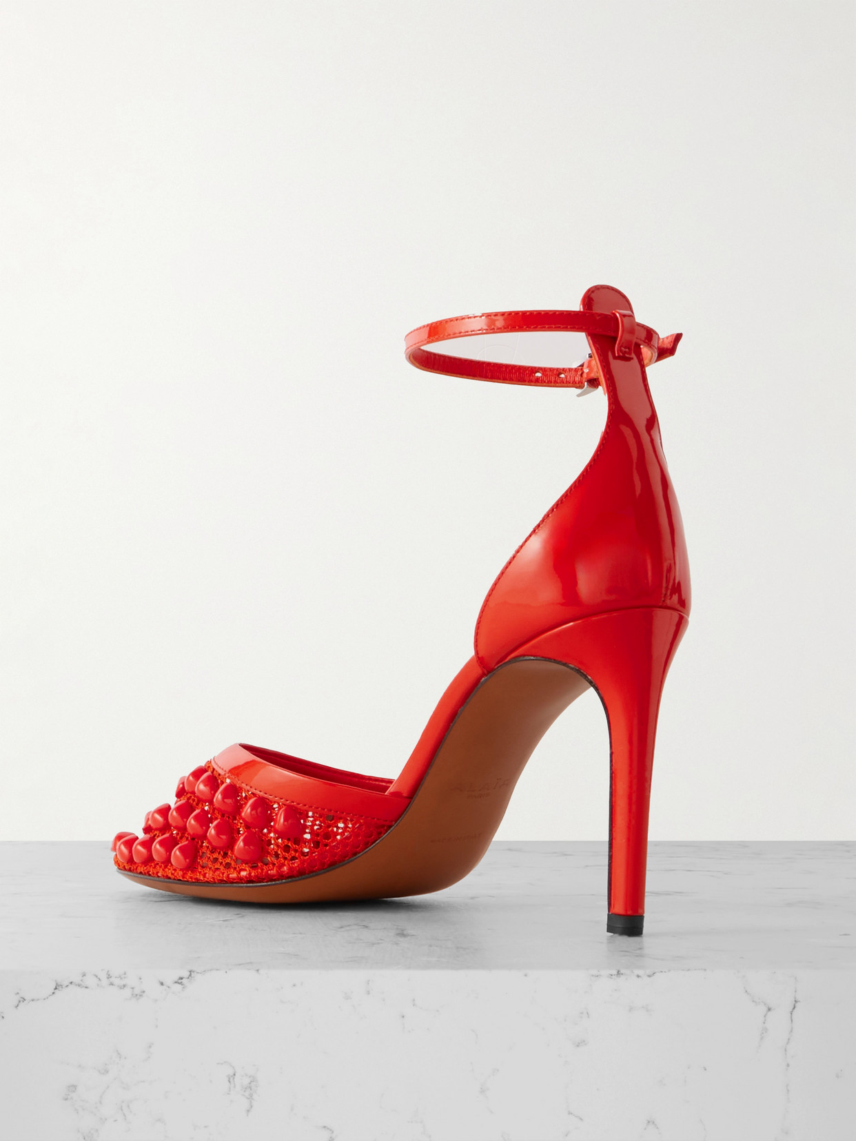 Alaïa - 90 Embellished Fishnet And Pumps