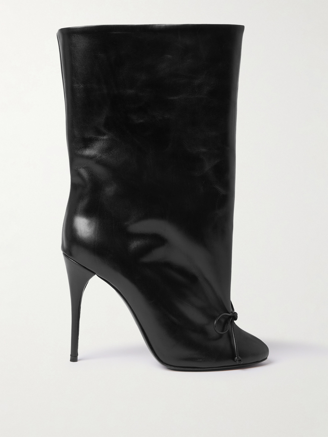 Alaïa Low Black Leather Boots In Black
