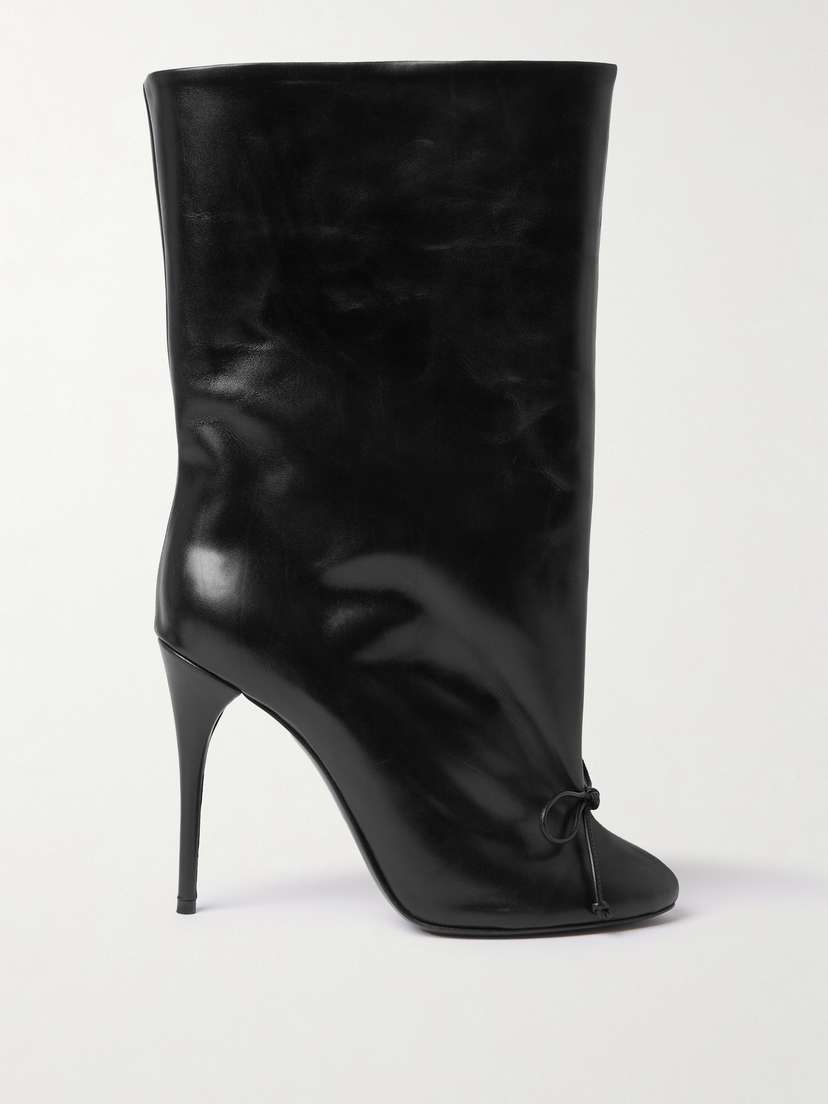 Alaïa Tie-detailed Leather Ankle Boots