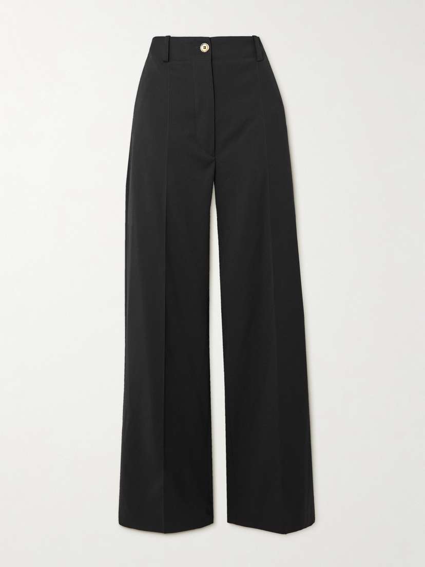 Patou Iconic Wool-blend Wide-leg Twill Pants