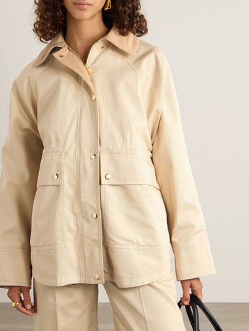 Patou Wool-blend trimmed cotton-twill jacket