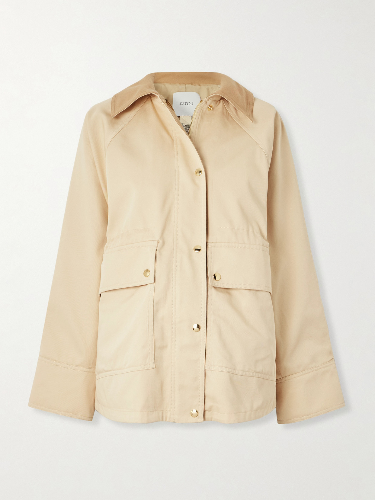 Patou Wool-blend Trimmed Cotton-twill Jacket In White