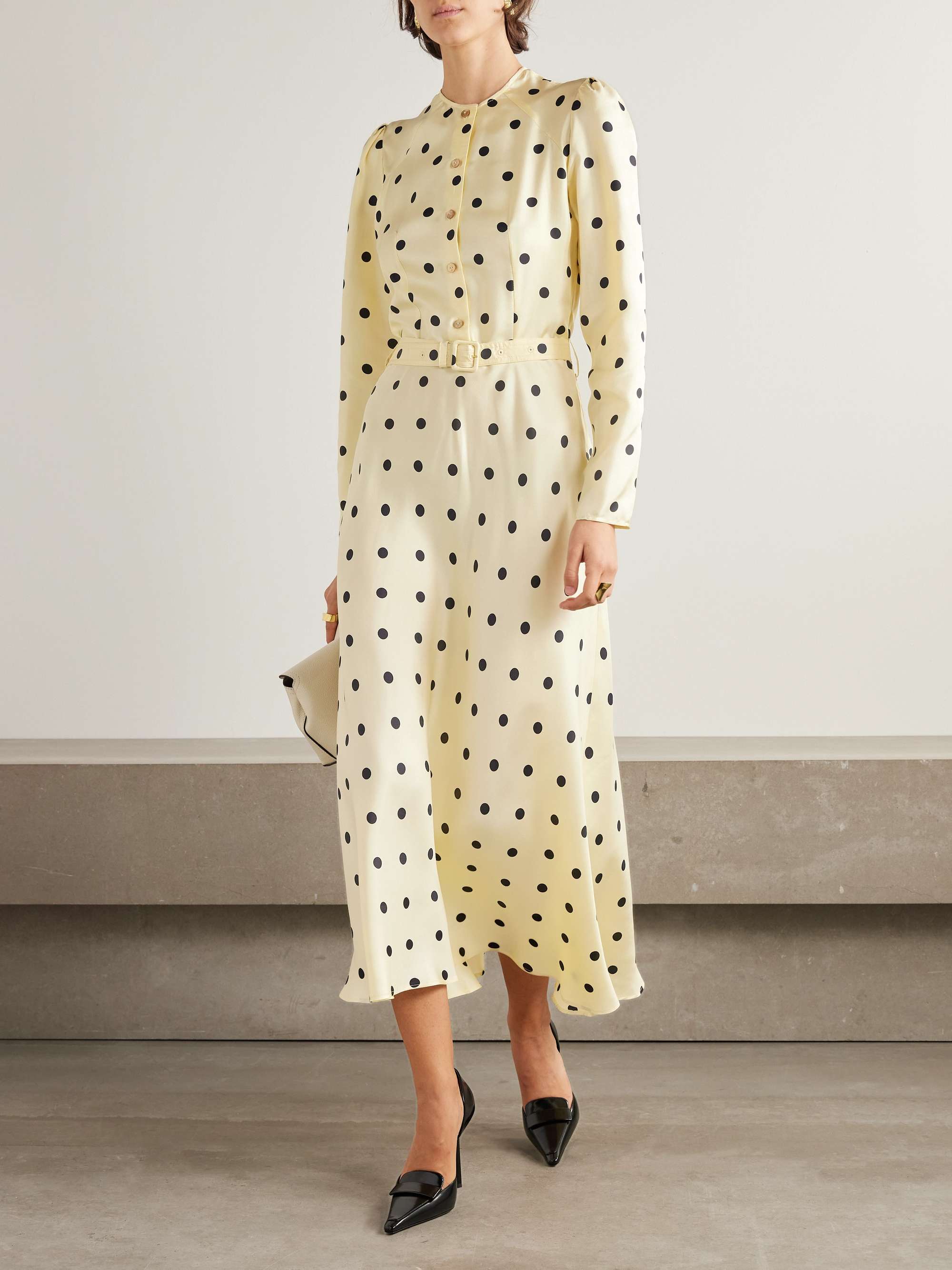 PATOU シルクツイル ミディ丈ワンピース ポルカドット柄 | NET-A-PORTER 