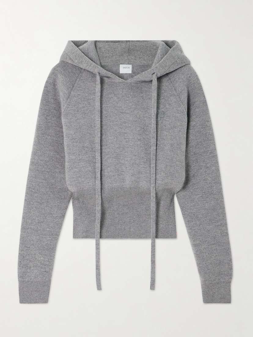 Patou Appliquéd Merino Wool-blend Hoodie