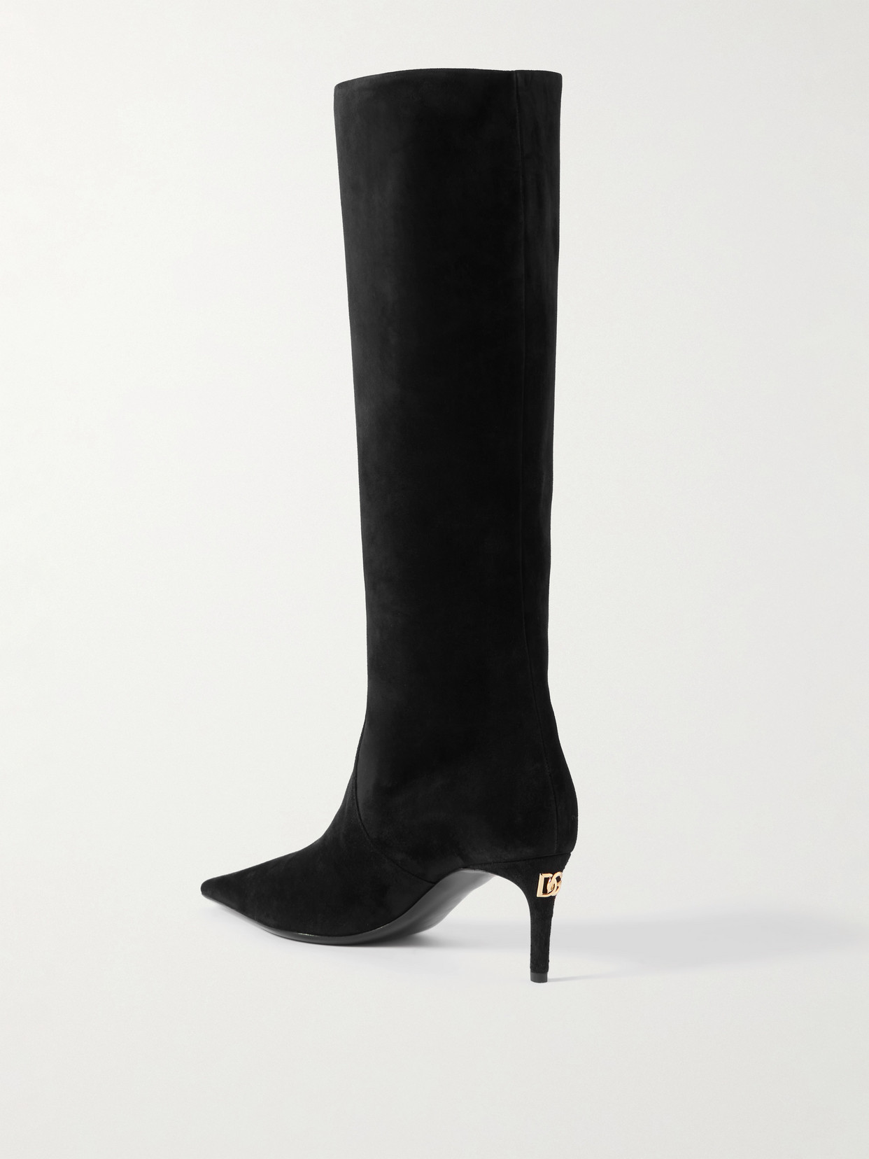 Shop Dolce & Gabbana Mun Suede Knee Boots In Black
