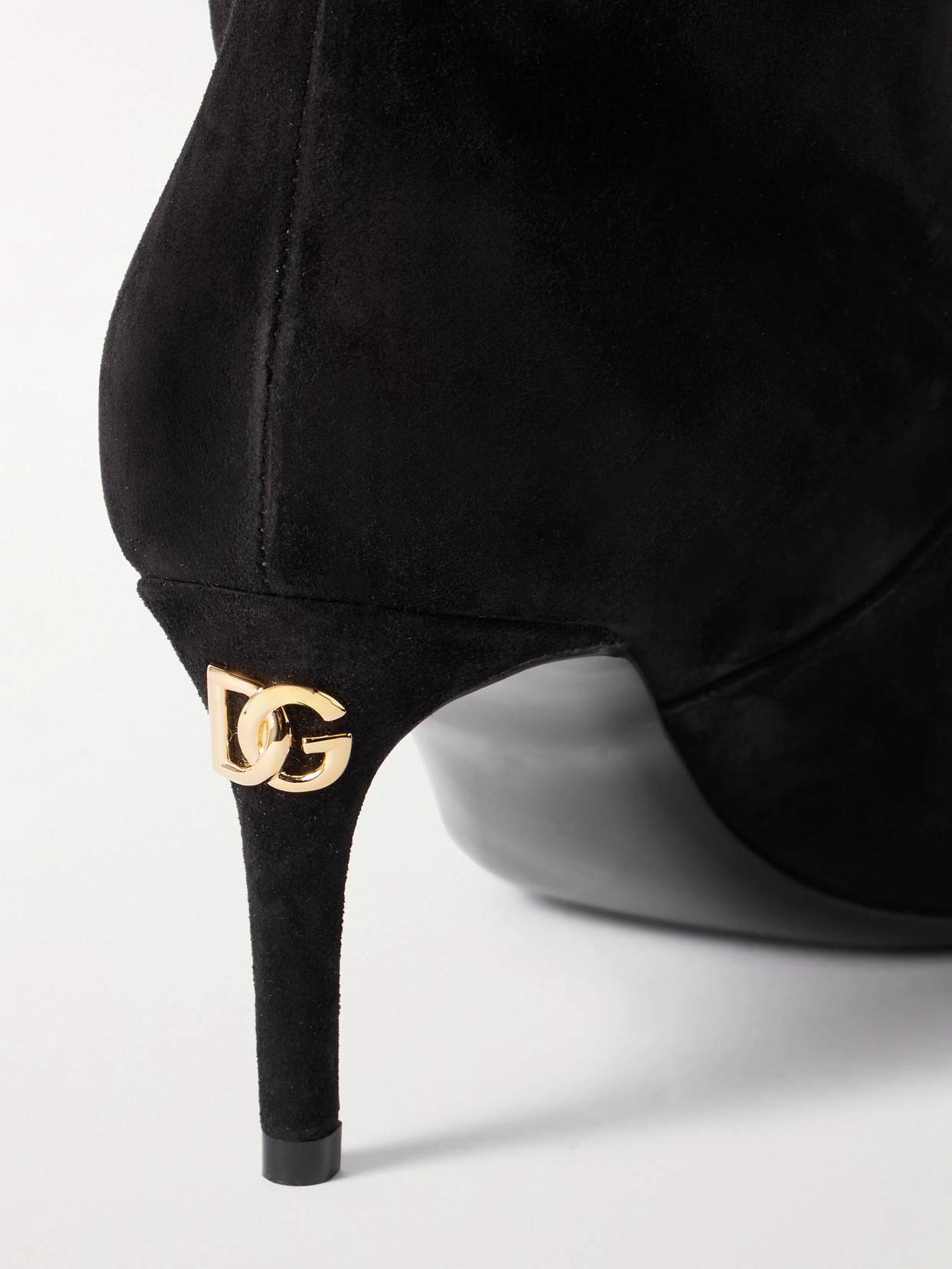 Shop Dolce & Gabbana Mun Suede Knee Boots In Black