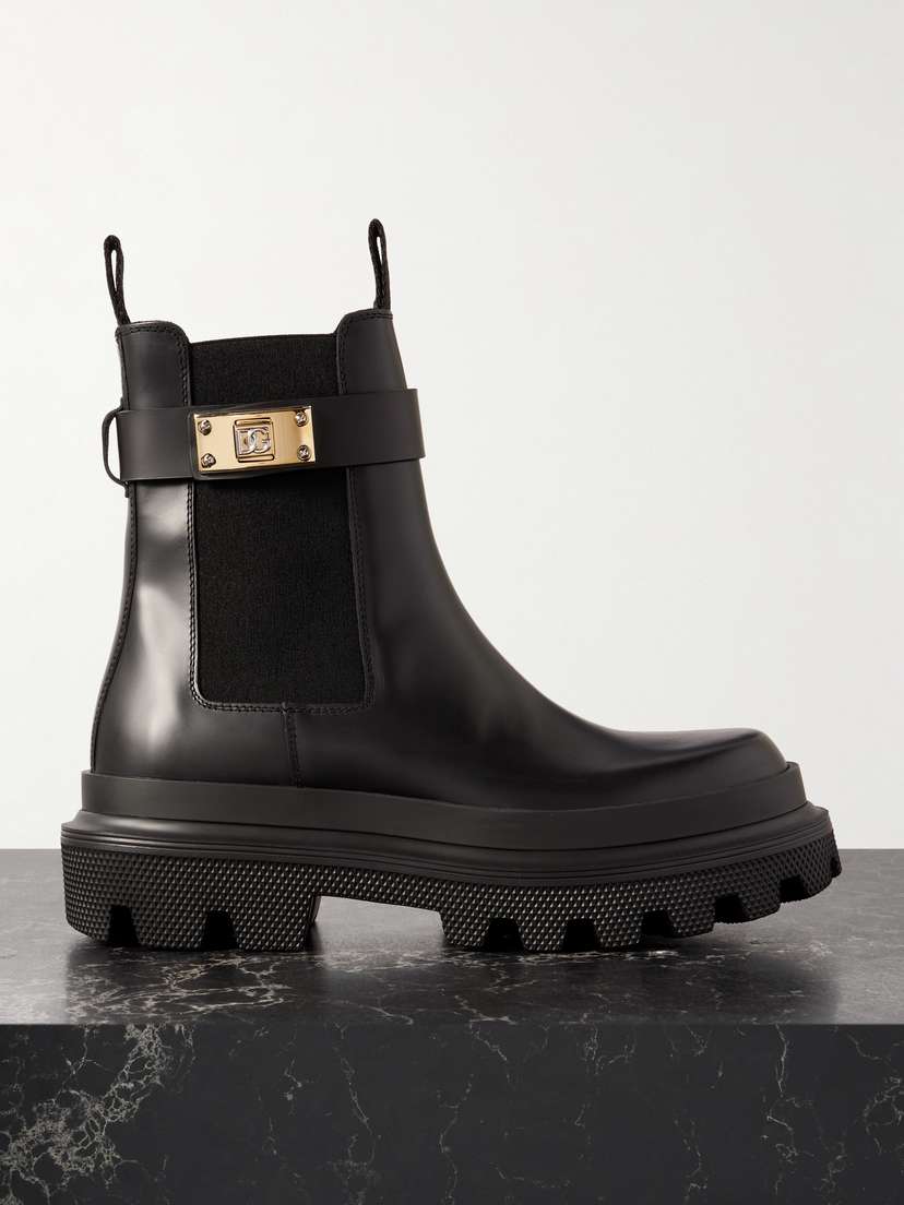 Dolce & Gabbana Embellished Leather Chelsea Boots