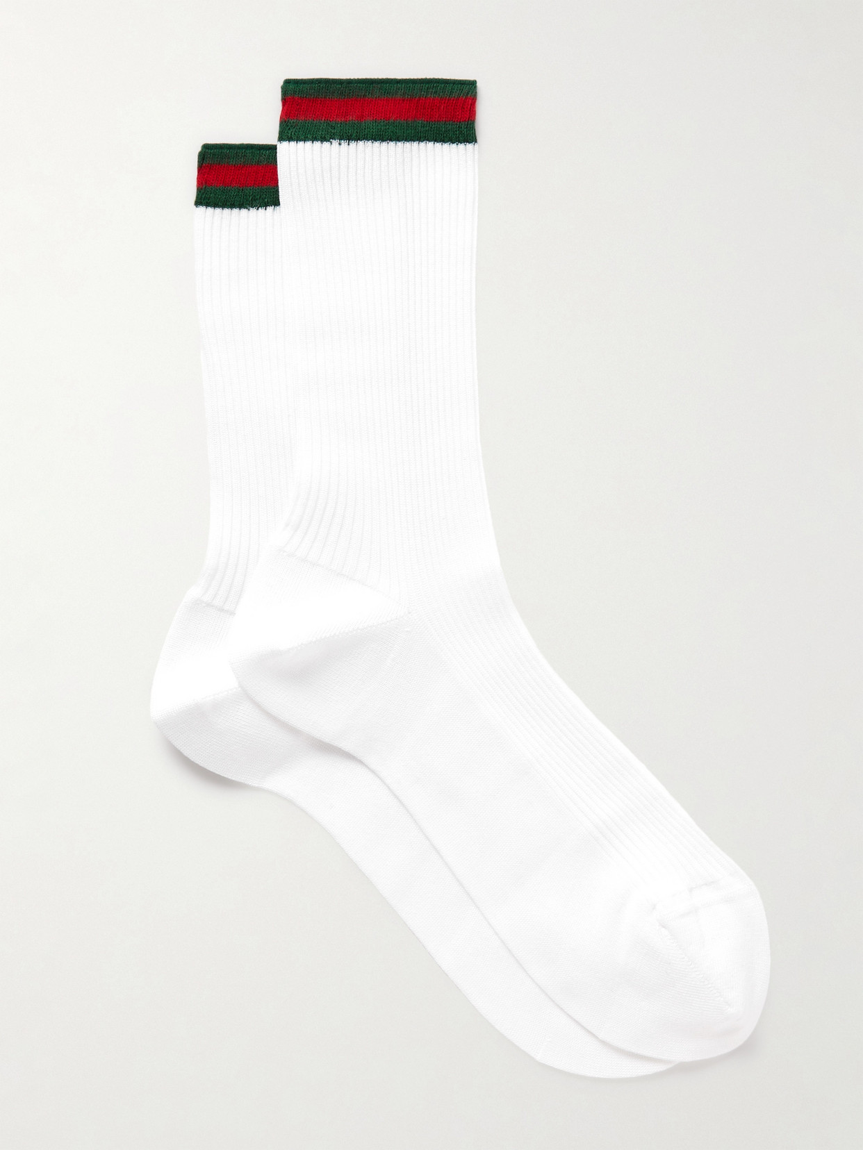 Gucci Ribbed Cotton-blend Socks In White