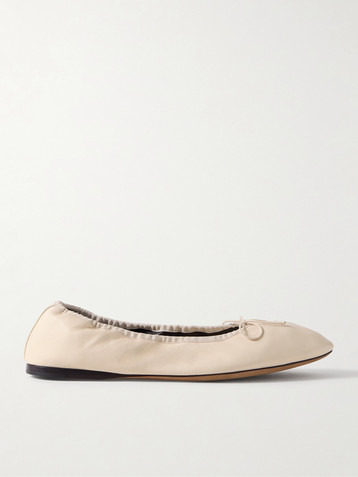 The Row Awar grosgrain-trimmed leather ballet flats