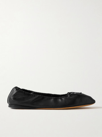 The Row Awar grosgrain-trimmed leather ballet flats