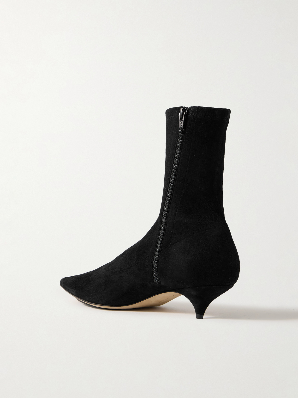 The Row Uxor Suede Ankle Boots In Black