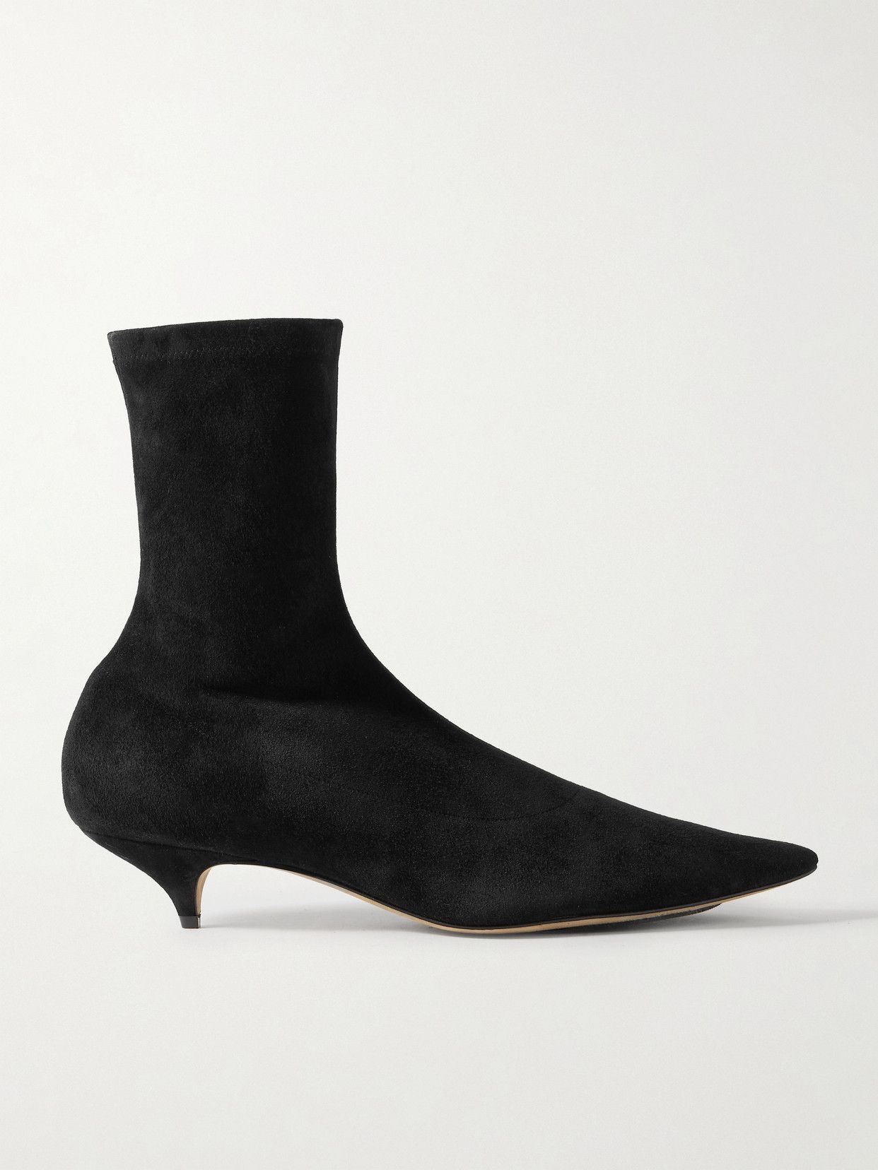 The Row Uxor Suede Ankle Boots In Black