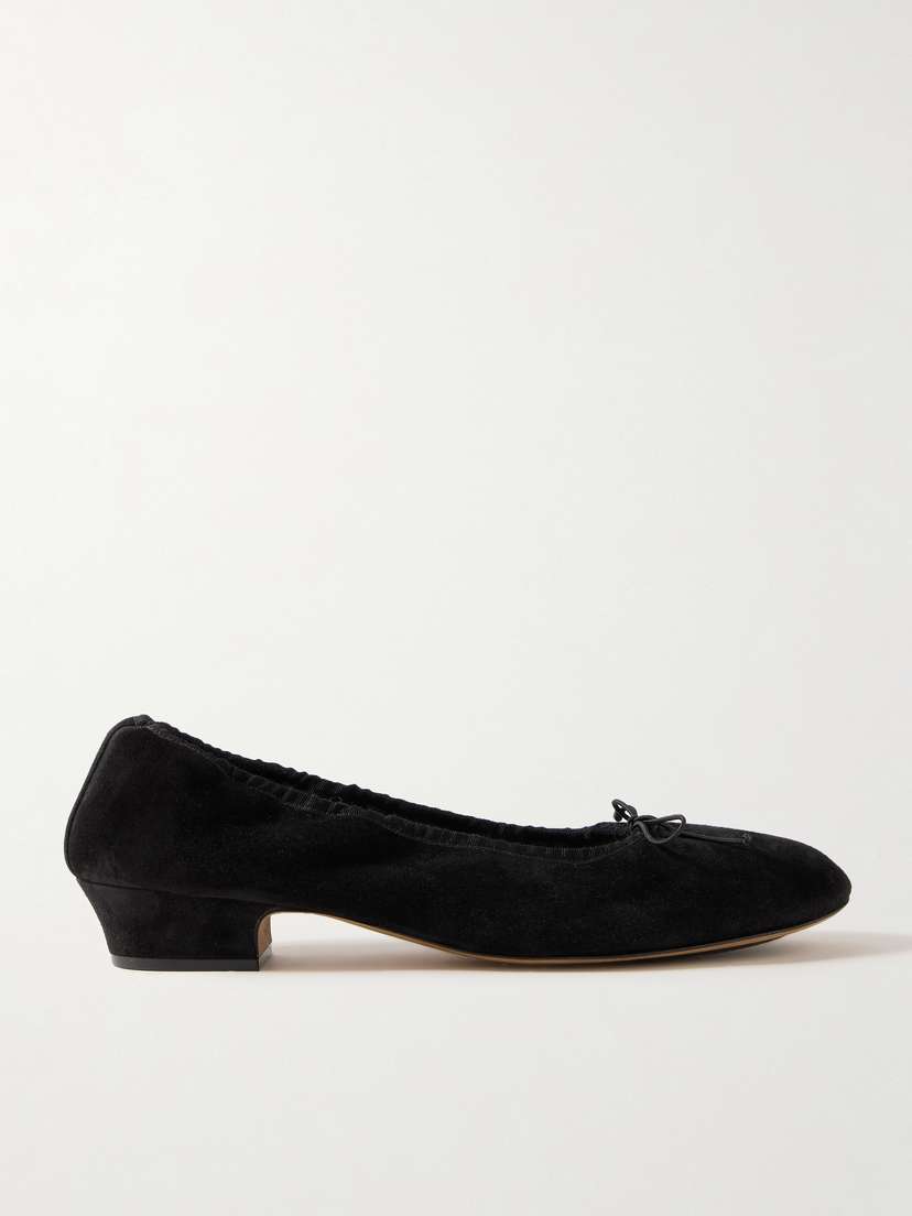 The Row Awar Shearling-lined Suede Pumps