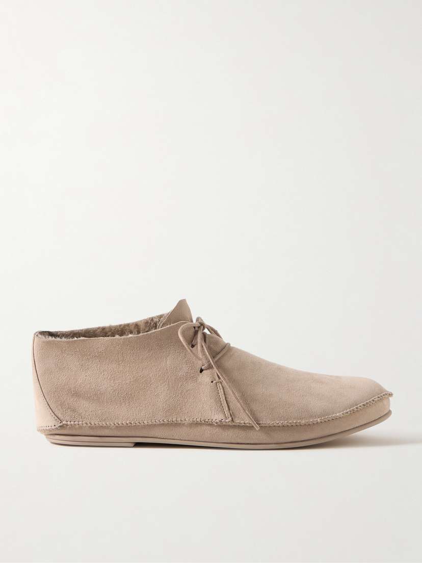 The Row Tyler Shearling-lined Suede Ankle Boots