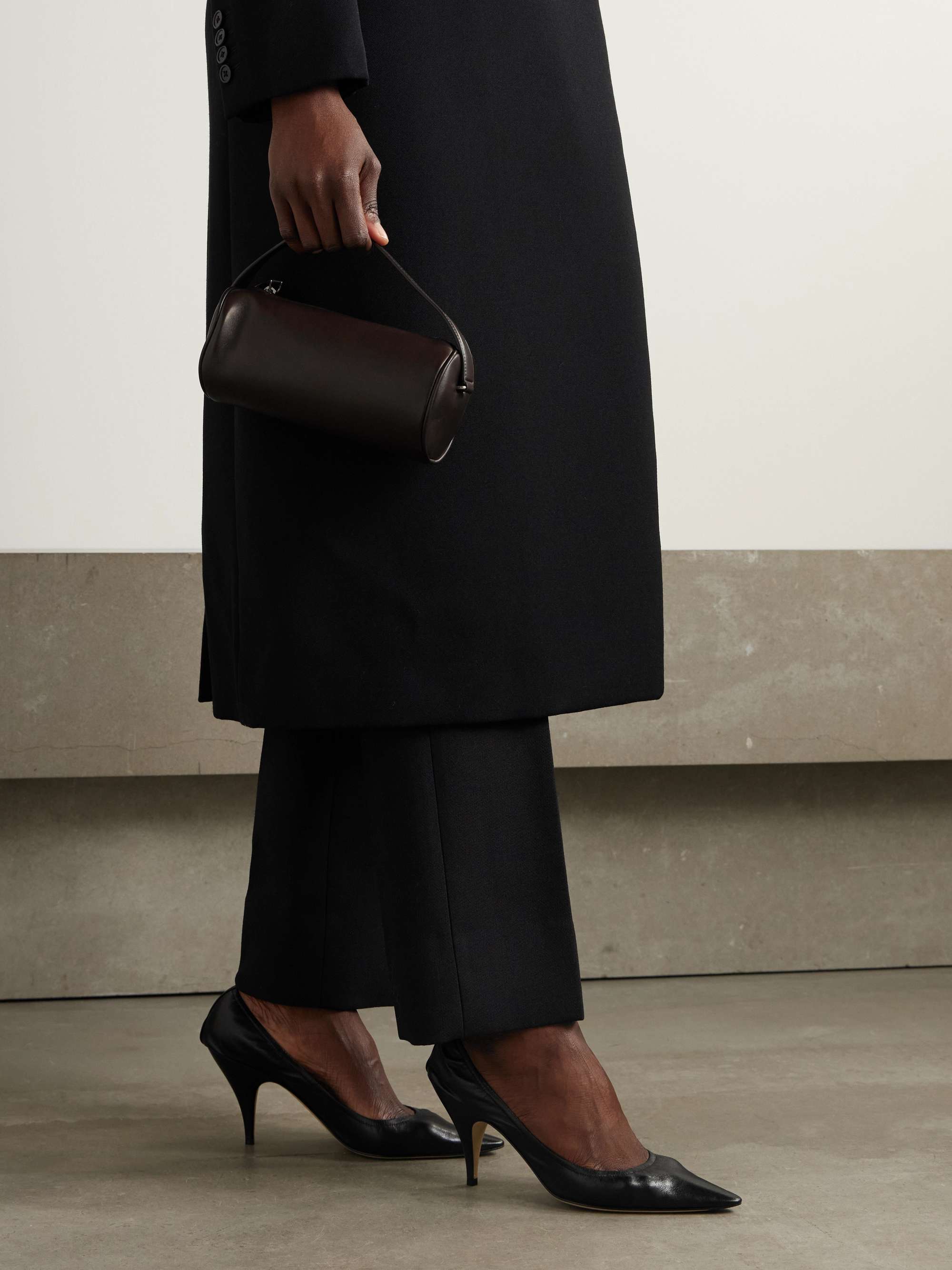 The Row: Black Woolworth Leggings | SSENSE