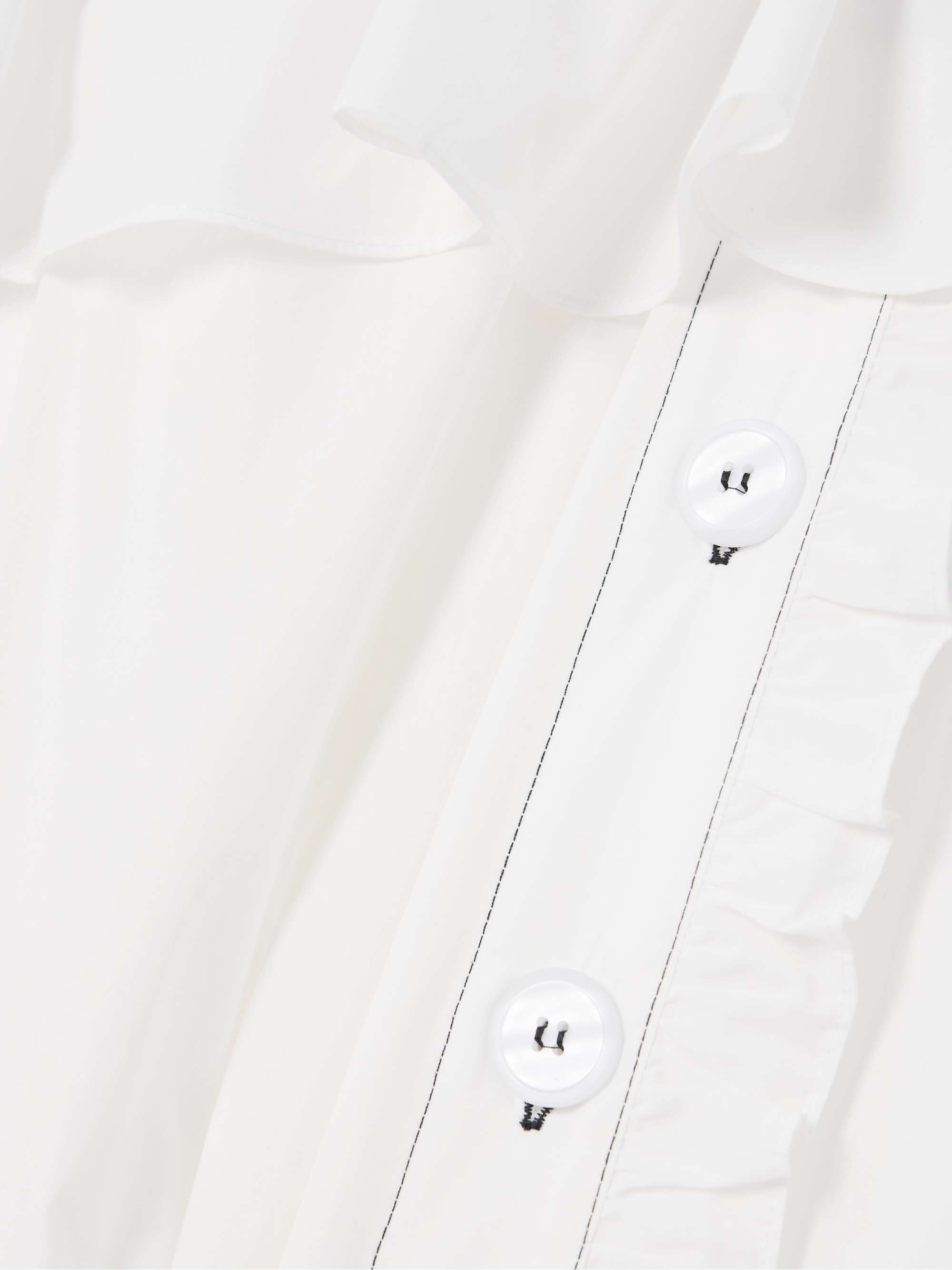 KIKA VARGAS Leymah topstitched ruffled cotton-poplin peplum