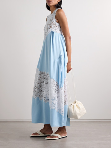 Kika Vargas Emma guipure lace-trimmed TENCEL™ Lyocell maxi dress