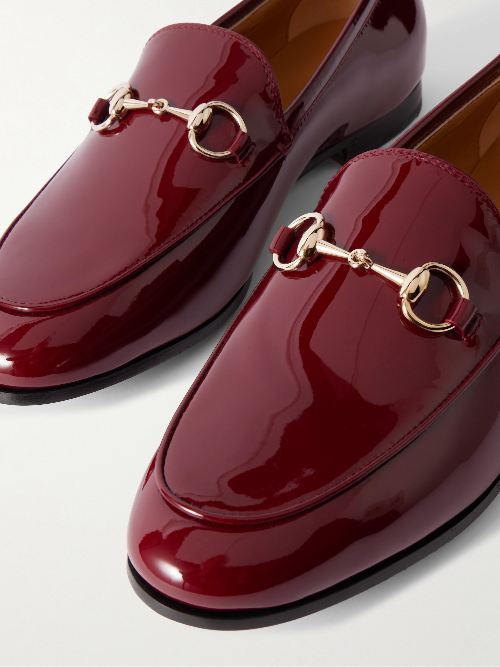Gucci Jordaan horsebit-detailed patent-leather loafers