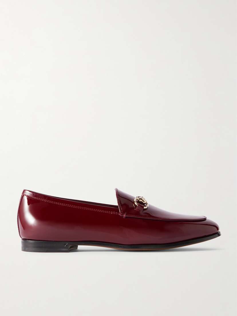 Gucci Jordaan Horsebit-detailed Patent-leather Loafers
