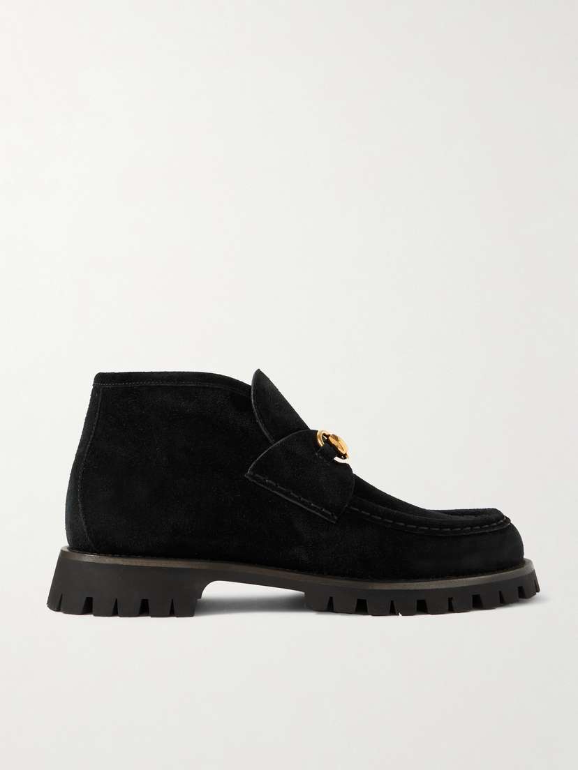 Gucci Sylke Horsebit-detailed Suede Ankle Boots